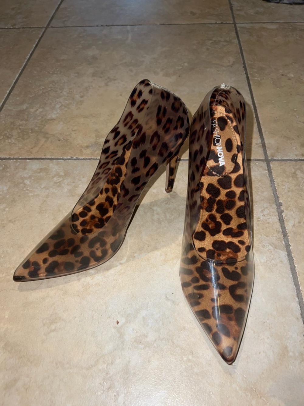 Fashion Nova Cinderella Leopard Print Pointed Toe Pumps 8.5